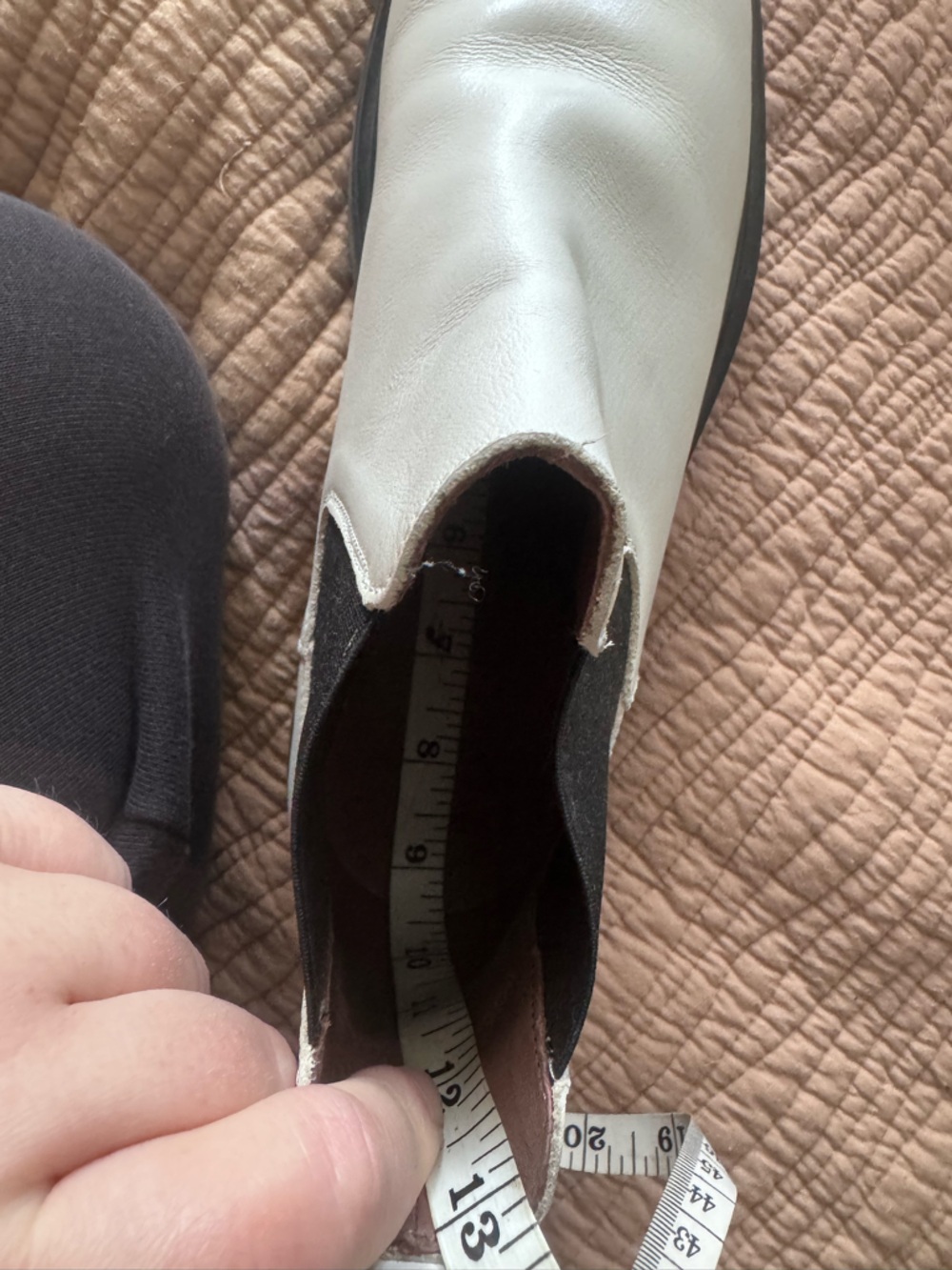 Women's White Leather Chelsea Ankle Boots - Picture 6 of 6